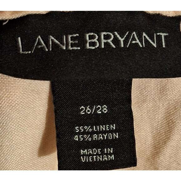 Lane Bryant Women 26/28 4x Light Pink Spring Capri Cropped Linen Pants - Picture 4 of 6